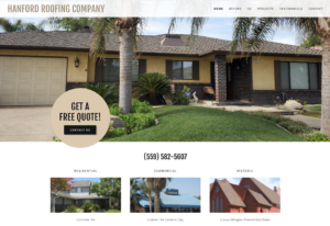 Hanford Roofing Web Design