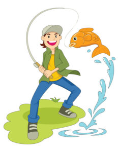 Happy Fisherman with Fish